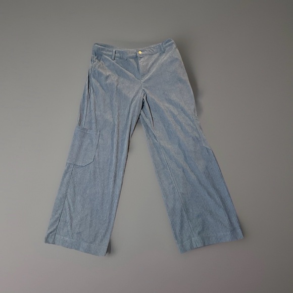 wild fable Pants - Wild Fable Blue Corduroy Wide Leg Cargo Pants Sz L